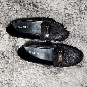 Black Coach Pebble leather drivers